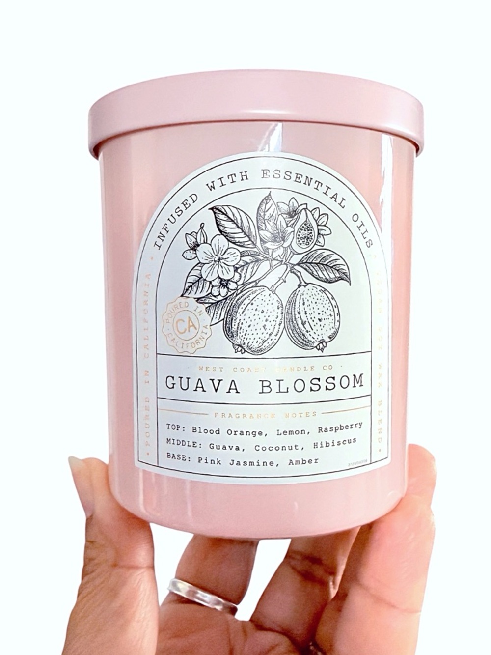 Leoben Company Guava Blossom Scented Candle - Pink